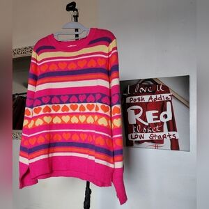 Easel Heart Sweater ptp 22 length 25 Size M